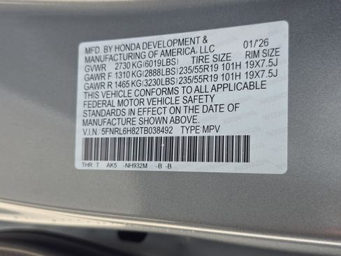 New 2026 Honda Odyssey Touring image 34