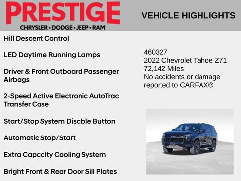 Used 2022 Chevrolet Tahoe Z71 w/ Z71 Off-Road Package AWD/4WD image 6