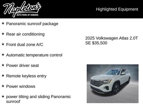 Used 2025 Volkswagen Atlas SE FWD image 3