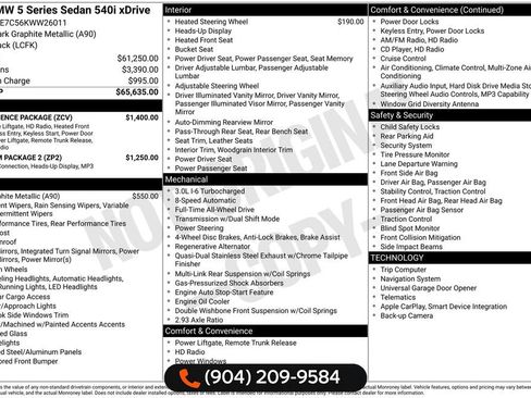 Used 2019 BMW 540i xDrive 540i xDrive w/ Convenience Package image 53