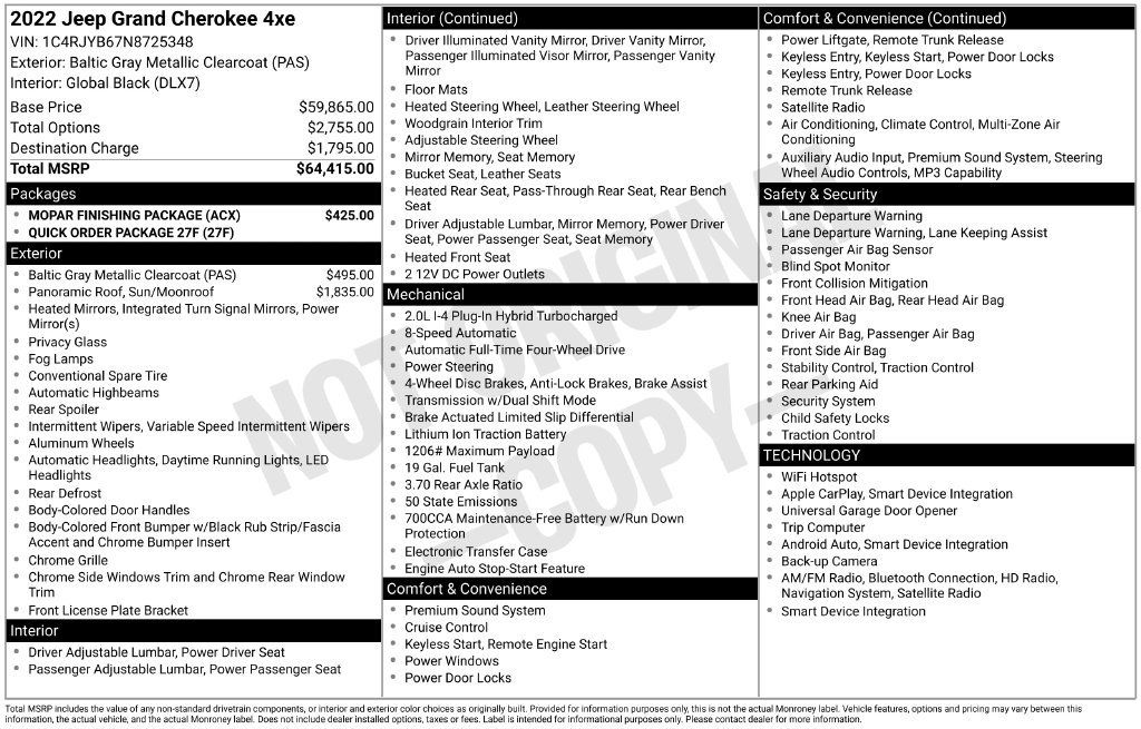 Used 2022 Jeep Grand Cherokee Limited 4xe w/ MOPAR Finishing Package AWD/4WD image 3