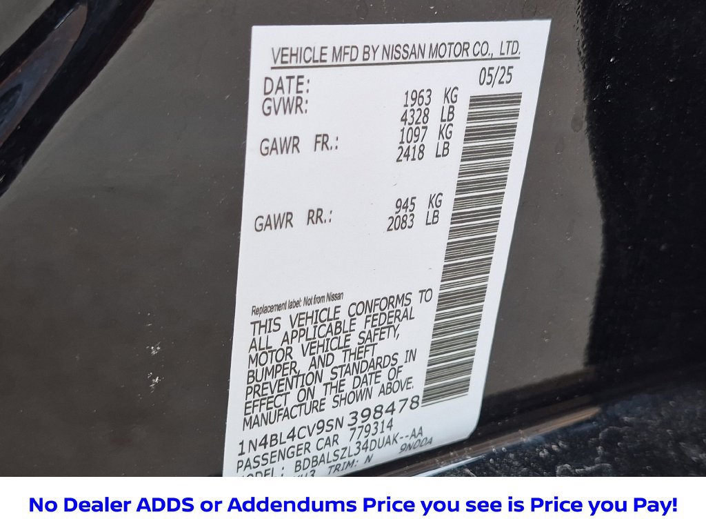 Certified 2025 Nissan Altima 2.5 SR w/ SR Premium Package FWD image 45