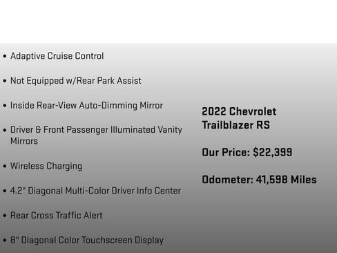 Used 2022 Chevrolet TrailBlazer RS w/ Technology Package image 29