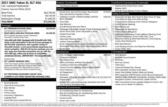 Used 2021 GMC Yukon XL SLT w/ SLT Premium Package AWD/4WD image 9