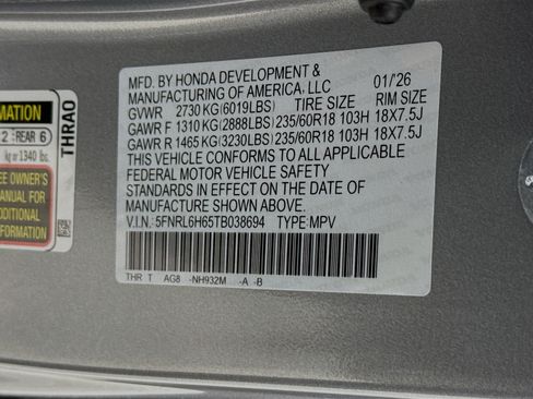 New 2026 Honda Odyssey EX-L image 40