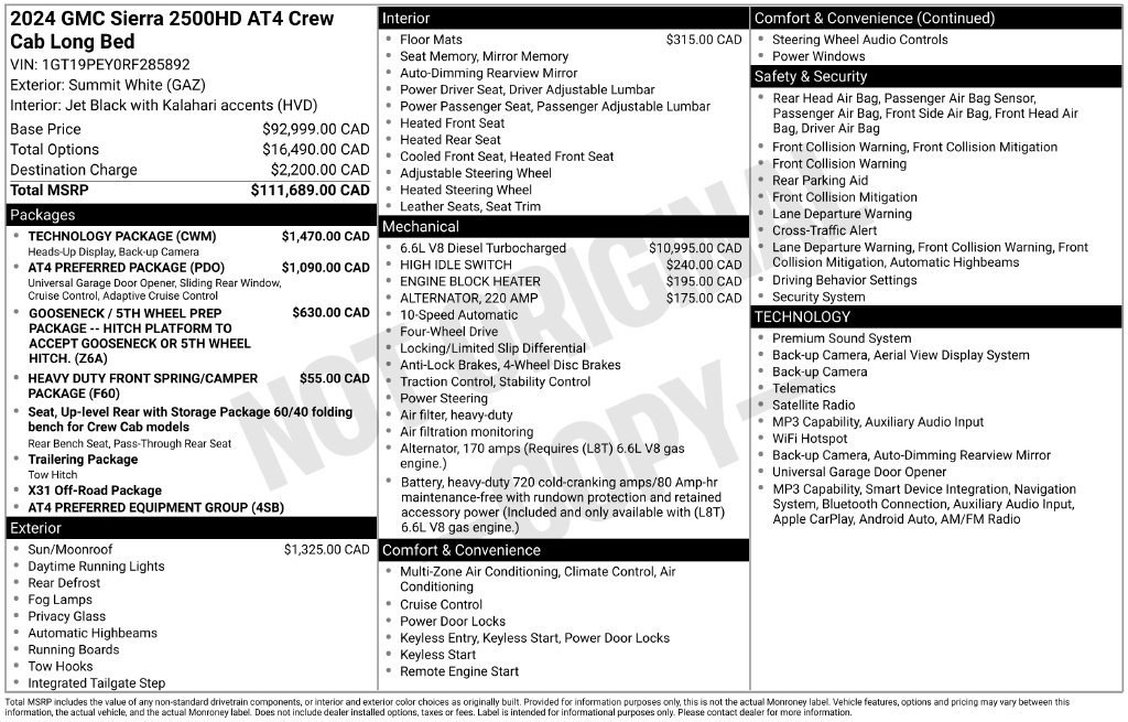 Used 2024 GMC Sierra 2500 AT4 w/ Technology Package AWD/4WD image 31