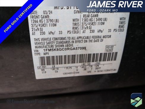 Certified 2024 Ford Explorer ST w/ Equipment Group 401A image 42