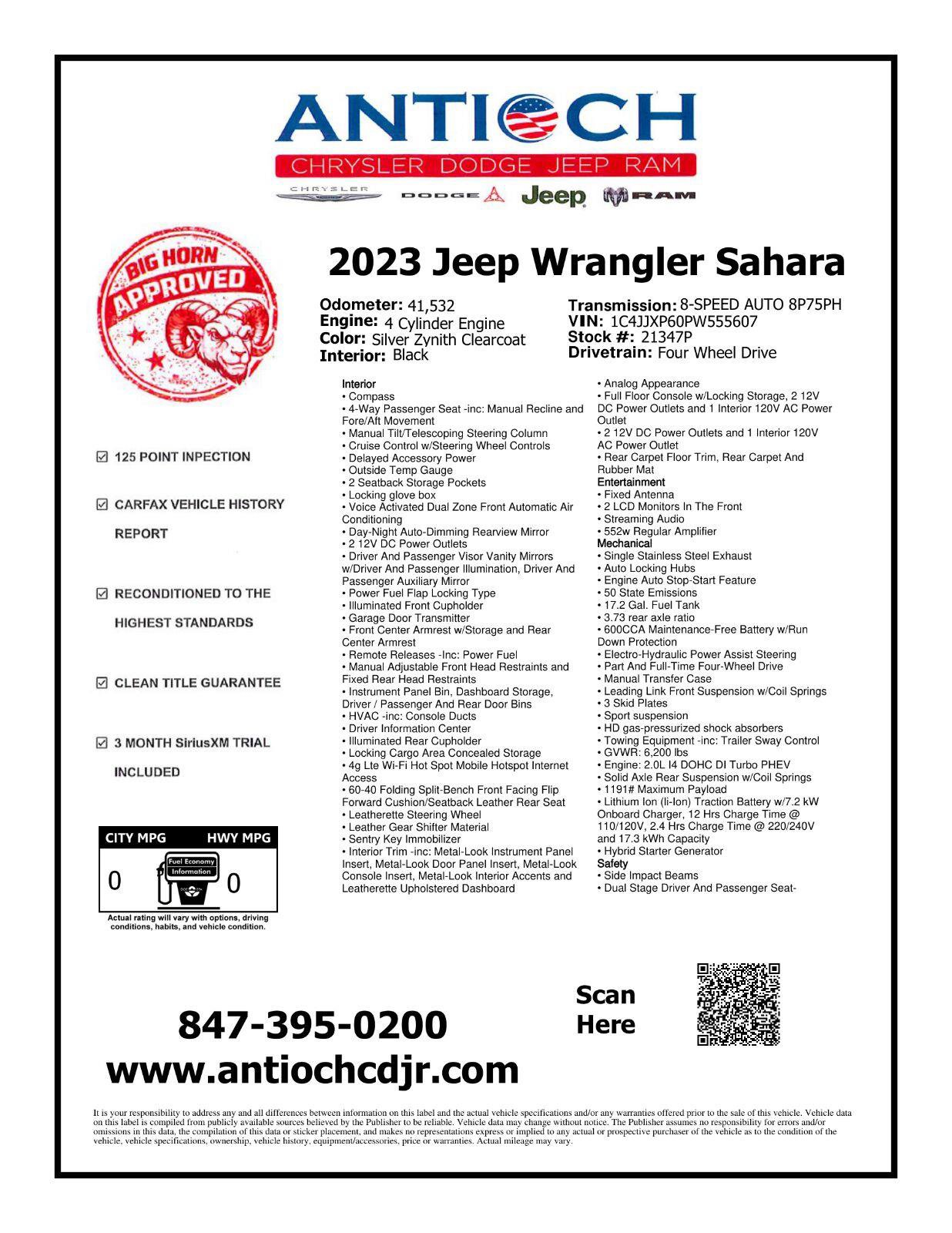 Used 2023 Jeep Wrangler Unlimited Sahara w/ Cold Weather Group AWD/4WD image 2