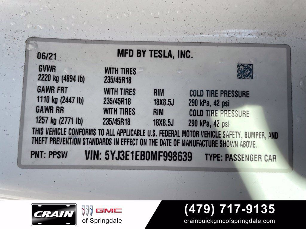 Used 2021 Tesla Model 3 Long Range AWD/4WD image 31