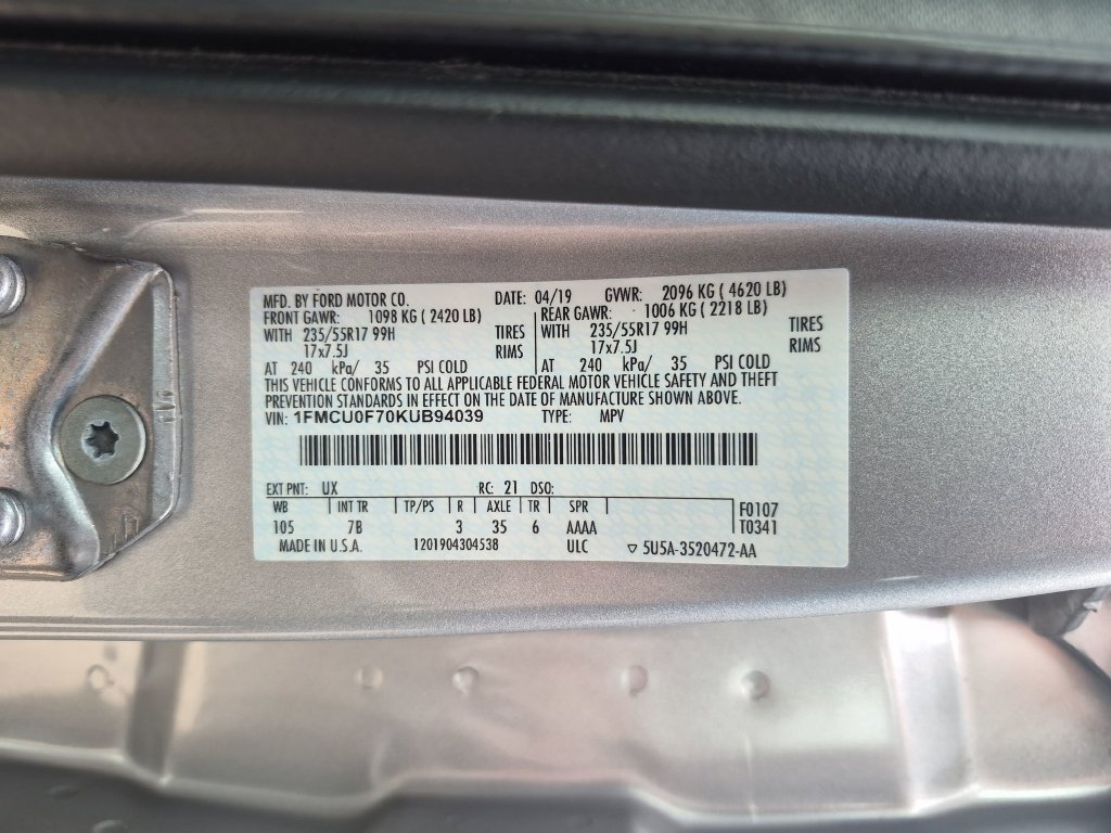 Used 2019 Ford Escape S FWD image 33