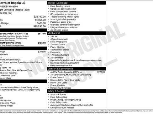 Used 2000 Chevrolet Impala LS w/ Preferred Equipment Group image 2