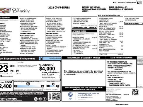 Used 2023 Cadillac CT4 V w/ Navigation Package image 61