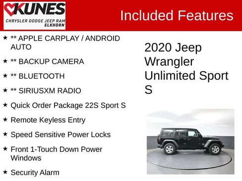 Used 2020 Jeep Wrangler Unlimited Sport S AWD/4WD image 2