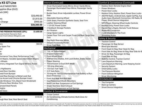 Used 2021 Kia K5 GT-Line w/ GT-Line FWD Premium Package image 10