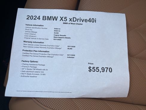 Certified 2024 BMW X5 xDrive40i w/ Premium Package AWD/4WD image 17