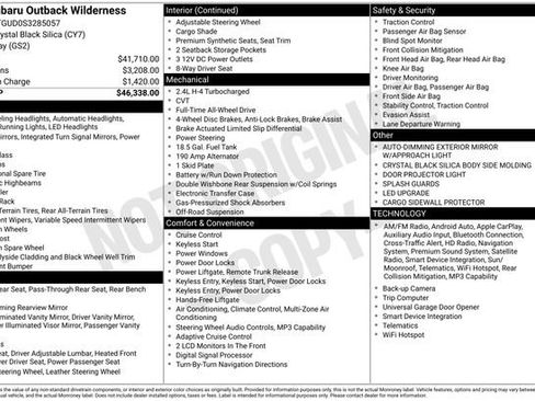 Certified 2025 Subaru Outback Wilderness AWD/4WD image 22