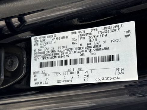 Certified 2021 Ford F150 XLT w/ Equipment Group 302A High AWD/4WD image 44