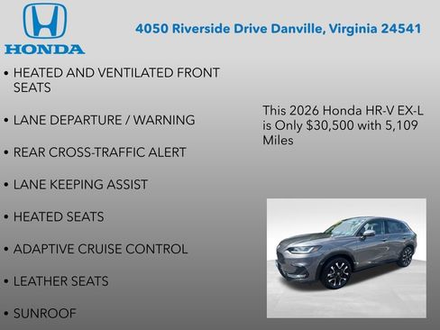Certified 2026 Honda HR-V EX-L image 12