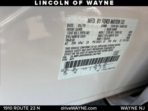 Certified 2019 Lincoln Nautilus Select FWD image 30