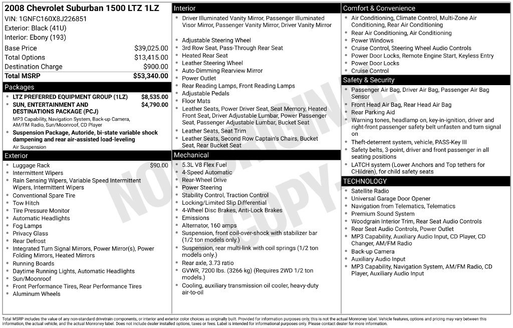 Used 2008 Chevrolet Suburban LTZ w/ LTZ Preferred Equipment Group RWD image 12