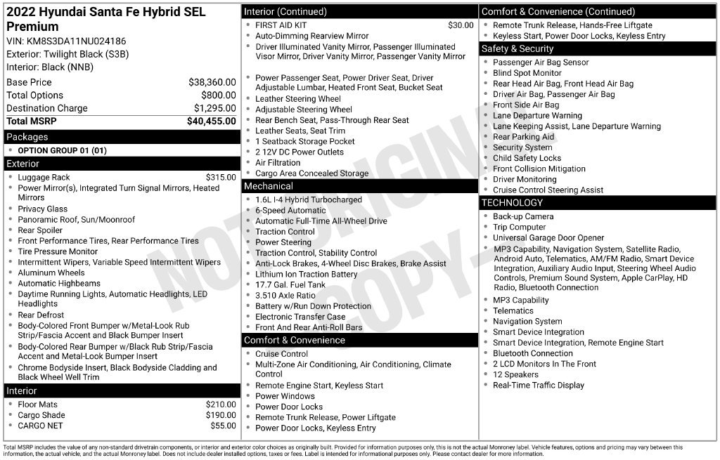 Certified 2022 Hyundai Santa Fe SEL Premium AWD/4WD image 7