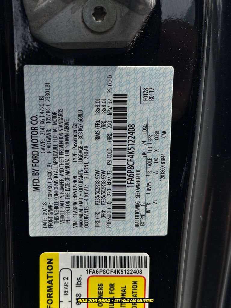 Used 2019 Ford Mustang GT w/ Ford Safe & Smart Package RWD image 15