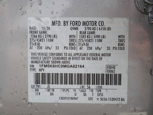 Used 2021 Ford Explorer Platinum w/ Equipment Group 601A image 72