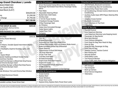 Used 2023 Jeep Grand Cherokee L Laredo w/ Trailer Tow Group (B) image 37