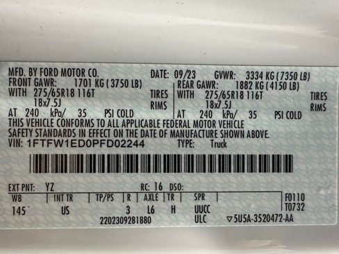 Used 2023 Ford F150 XLT w/ Equipment Group 302A High AWD/4WD image 11