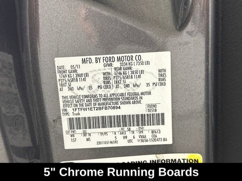 Used 2011 Ford F150 XLT w/ XLT Chrome Pkg image 14