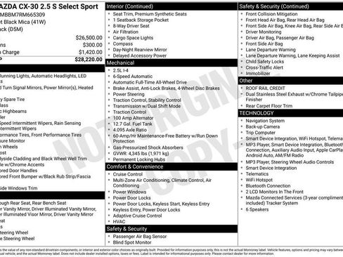 Used 2024 MAZDA CX-30 AWD 2.5 S w/ Select Sport Pkg image 8