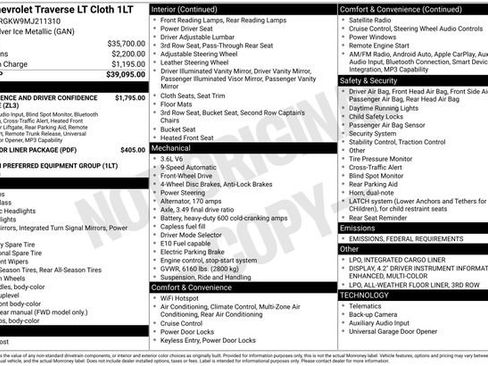 Used 2021 Chevrolet Traverse LT image 29