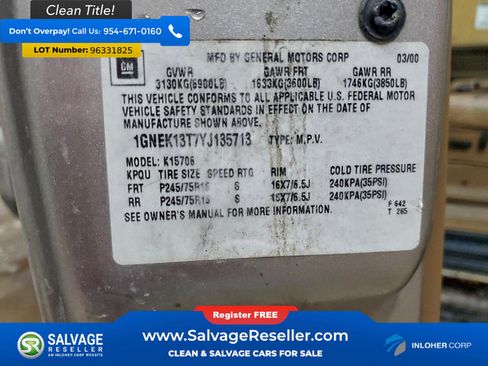 Used 2000 Chevrolet Tahoe LT w/ LT Preferred Equipment Group image 17