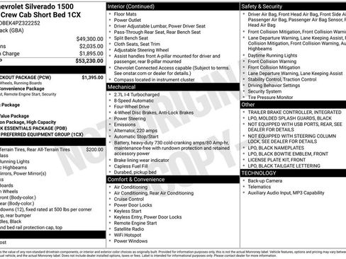 Used 2023 Chevrolet Silverado 1500 Custom w/ 2.7L Blackout Package AWD/4WD image 6