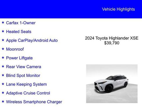 Used 2024 Toyota Highlander XSE FWD image 2