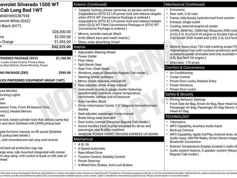 Used 2019 Chevrolet Silverado 1500 W/T w/ WT Convenience Package RWD image 2