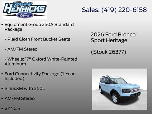New 2026 Ford Bronco Sport Heritage AWD/4WD image 12