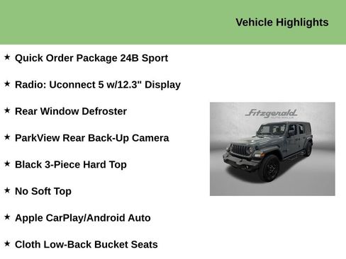 Certified 2024 Jeep Wrangler Unlimited Sport AWD/4WD image 9