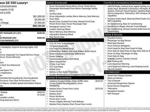 Used 2025 Lexus GX 550 w/ Accessory Package (Z1) AWD/4WD image 43