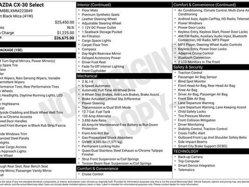 Used 2021 MAZDA CX-30 AWD 2.5 S w/ Select Package image 33