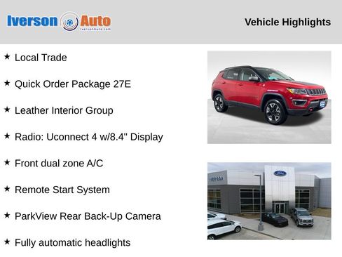 Used 2018 Jeep Compass Trailhawk w/ Leather Interior Group AWD/4WD image 2