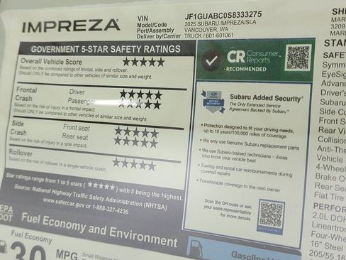 New 2025 Subaru Impreza 2.0i image 13