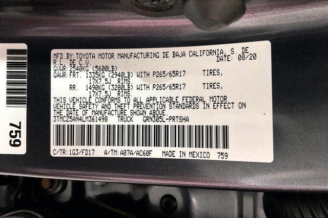 Used 2020 Toyota Tacoma TRD Sport w/ Technology Package AWD/4WD image 44