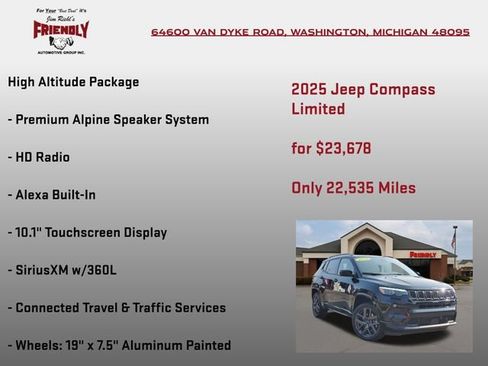 Used 2025 Jeep Compass Limited w/ High Altitude Package AWD/4WD image 15
