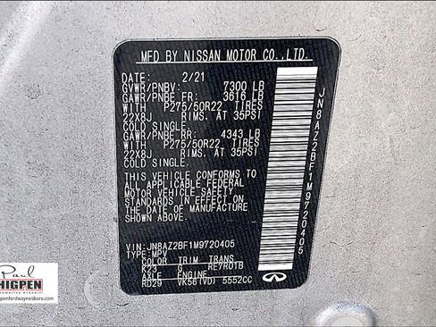 Used 2021 INFINITI QX80 Sensory w/ All-Season Package image 35