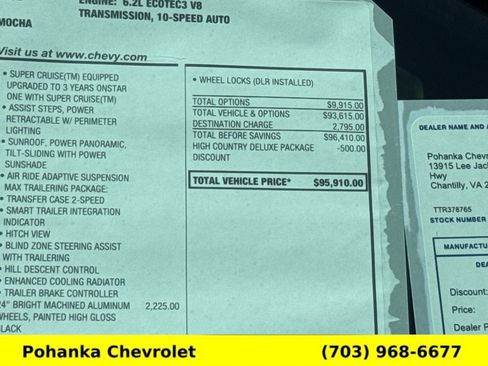 New 2026 Chevrolet Tahoe High Country AWD/4WD image 29