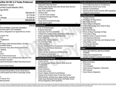 Certified 2024 MAZDA CX-90 3.3 Turbo w/ Preferred Package AWD/4WD image 35