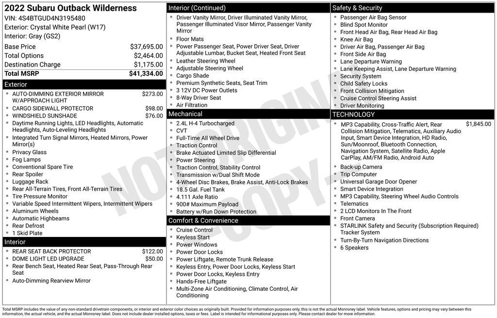 Used 2022 Subaru Outback Wilderness AWD/4WD image 25