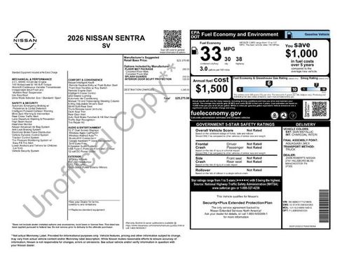 Certified 2026 Nissan Sentra SV w/ Floor Mat Package FWD image 30