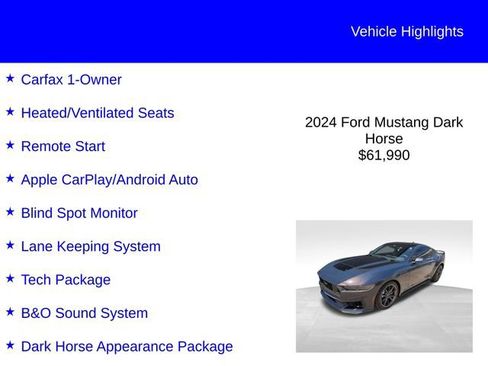 Used 2024 Ford Mustang Dark Horse RWD image 2